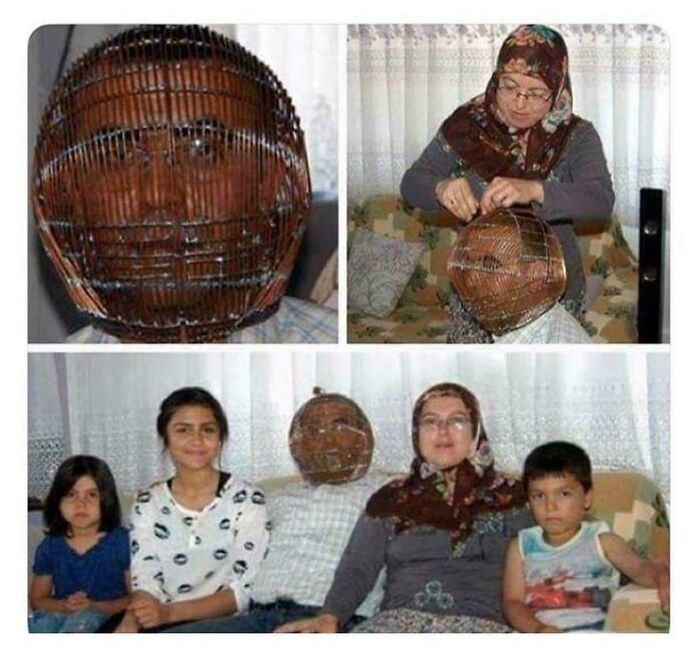 Guy Locks His Head In A Cage In An Attempt To Give Up Smoking. His Wife Has The Only Key And Only Opens It For Meals