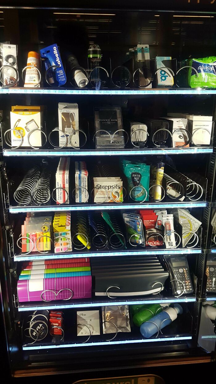 University Has A Vending Machine With All The Things You Need As A Student, From Sanitary Pads To A Power Bank