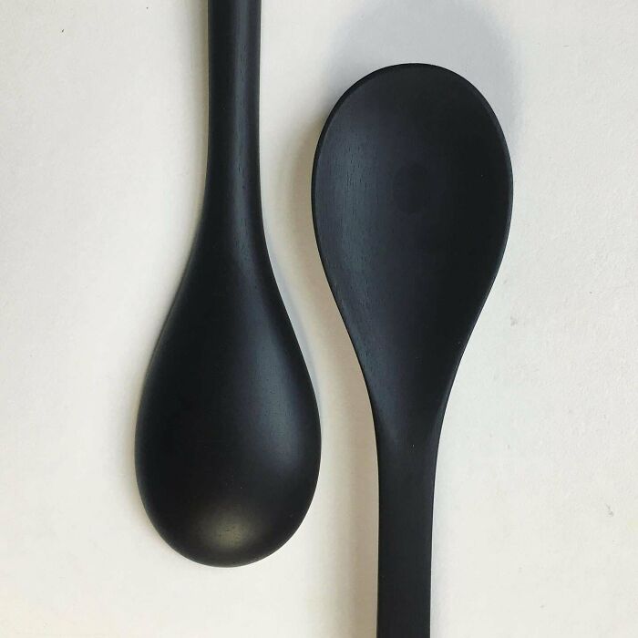 Matching Spoons I Painstakingly Carved From Ebony- No Stain