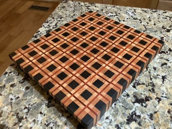 My First Try Making A Plaid Fabric Looking Cutting Board