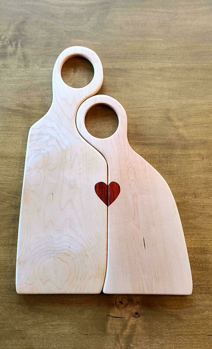 Charcuterie Board Set I Call "Better Together". These Were A Wedding Gift For A Good Friend. I Took The Nesting Concept From Pictures But Added The Heart. I Think The Heart Makes It Much More Complete