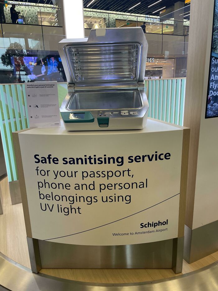 This Free Airport Machine Sanitizes Your Phone And Passport In 25 Seconds