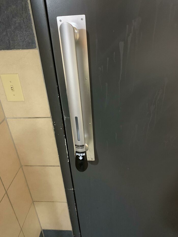 This Bathroom Door Handle That Doubles As A Hand Sanitizer Dispenser