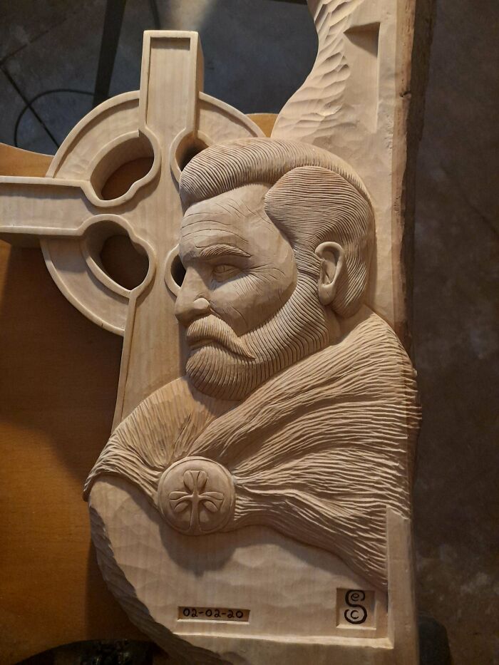 Woodcarving I Made Of St. Patrick. Tried Posting On R/Woodcarving But Was Removed. Made From Limewood
