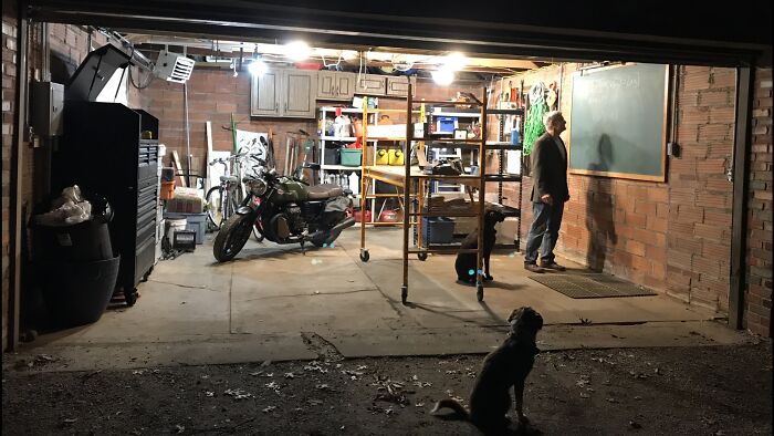 A Professor Friend Recording A Class Lecture From His Garage At Midnight
