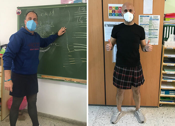 Spanish Male Teachers Wore Skirts To School After A Student Got Expelled Over It