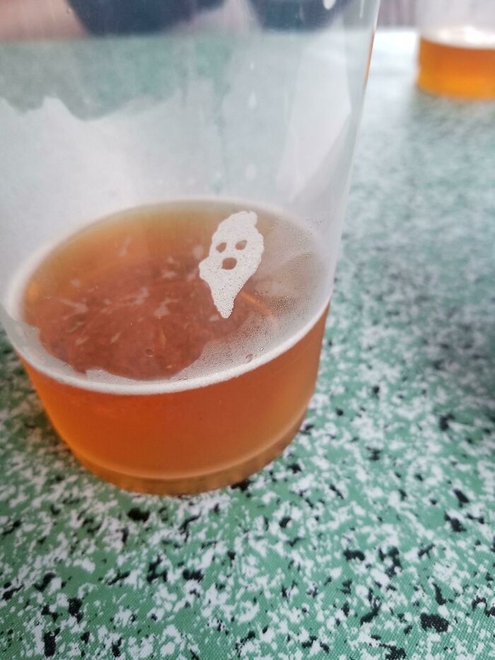 My Beer Foam Looks Like A Spooky Little Ghost