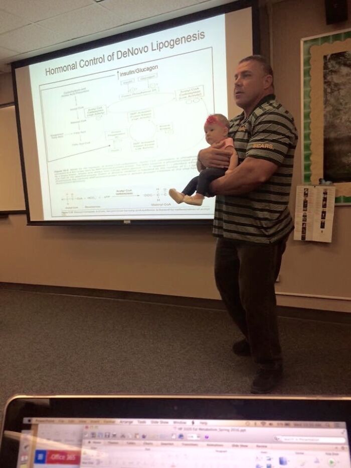 My Dad Is A College Professor. When One Of His Student's Babysitter Didn't Show, She Had To Take Her 4 Month Old Daughter To Class