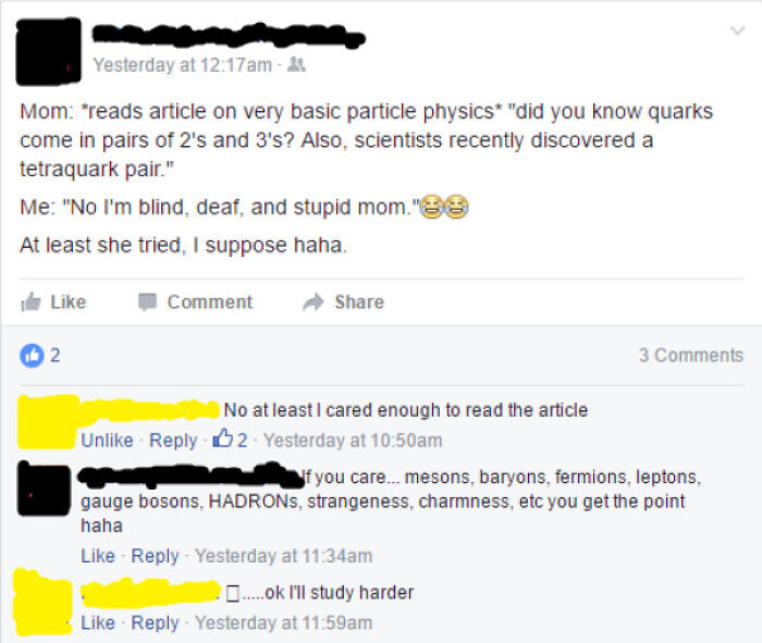 Trying To Appear Smart By Being A D**k To His Mom On FB