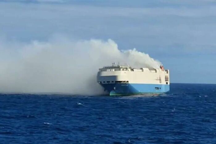 Ship Carrying 1,100 Porsches And Other Luxury Cars Is Burning And Adrift