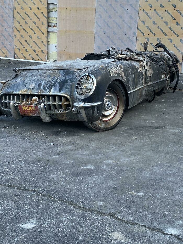 Burned Up Vette In A Shop Fire
