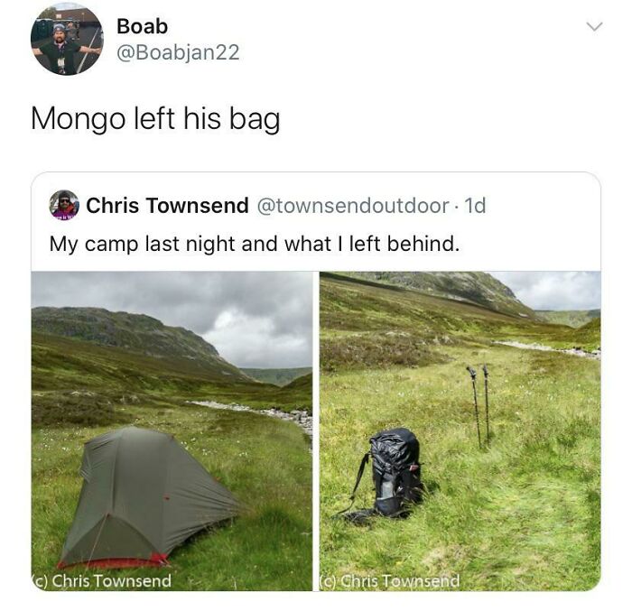Those Wee Radge Campers Leaving Their Bags Aboot The Place!