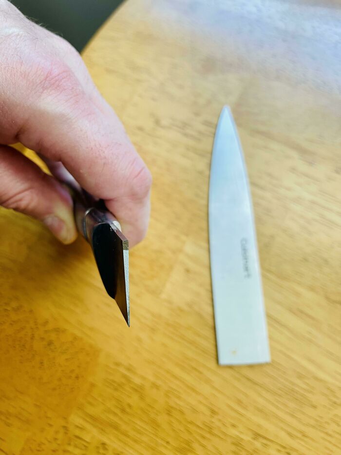 Knife Snapped And Nearly Hit My Wife In The Face