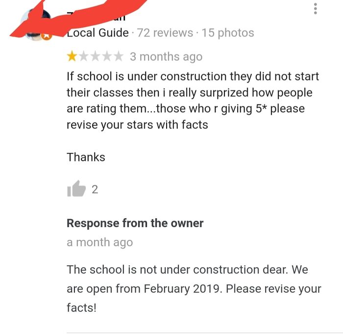 Man Tries To Call Out School For Fake Reviews, Gets Called Out By The Owner