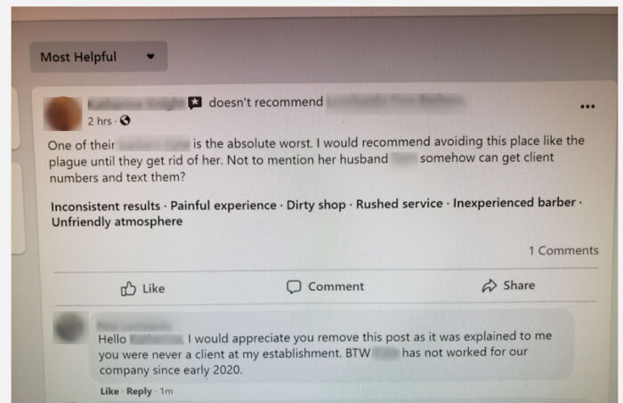 Crazy Person Posted A Fake Review At My Wife's (Previous) Work. (Full Story In Comments)
