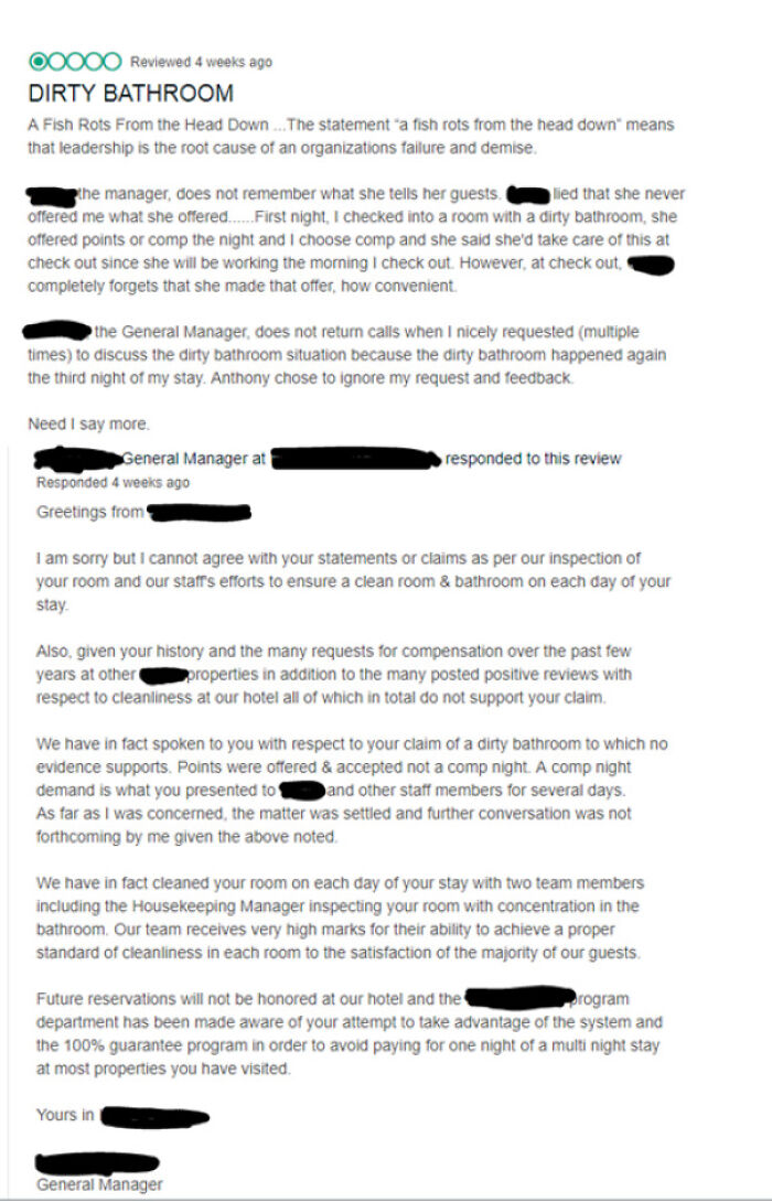 Hotel General Manager Calls Out Guest's Fake Review