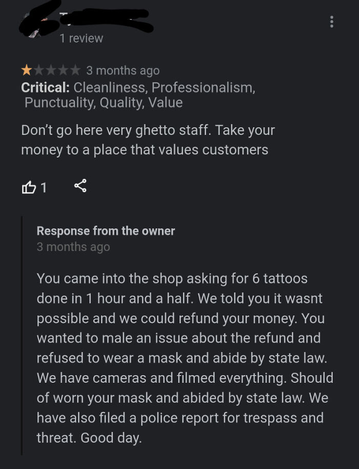 Was Looking For Reviews For A Tattoo Shop, Then I Found This...