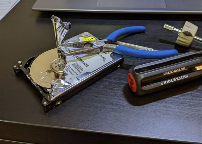 My Buddy Couldn't Get Into His Harddrive Through The Os, So He Decided To Brute Force It