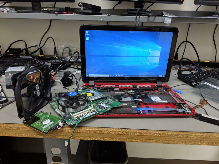 I Was Asked To Try Fitting A Desktop Heatsink To This Overheating Laptop To Get It To Boot