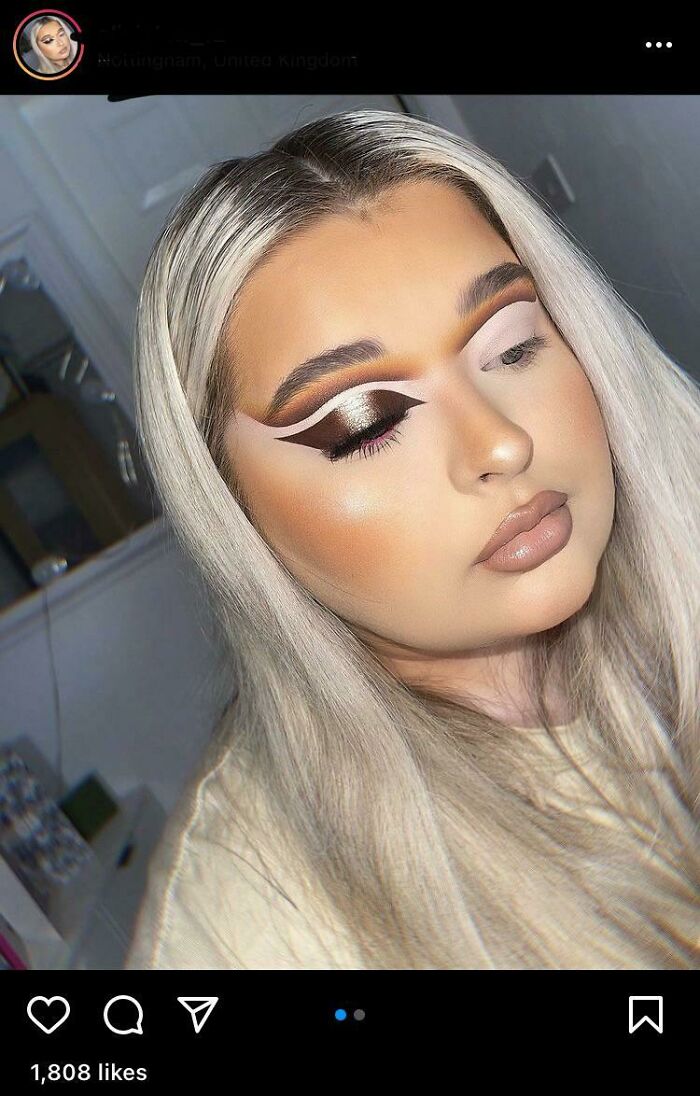 Every Part Of Her Face Is A Different Shade Of Orange