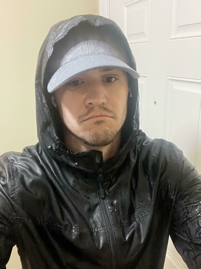 This Is The Face Of A Man Who Goes Out Into The Pouring Rain, Runs Halfway To The Gym, And Then Realizes He Forgot His Keycard Back At Home