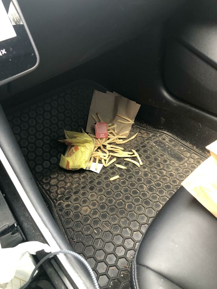 When You Hard Brake And Forget You Have A Bag Of McDonald's