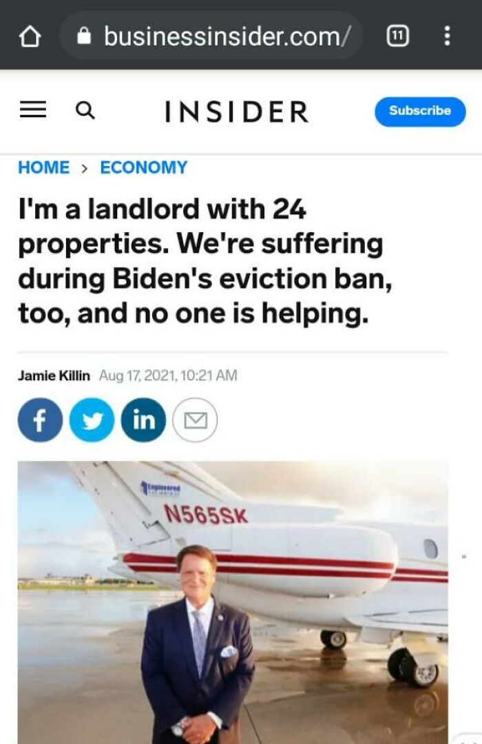 "I Need To Evict Tenants So I Can Make More Money!" - Man Literally Standing In Front Of A Private Jet