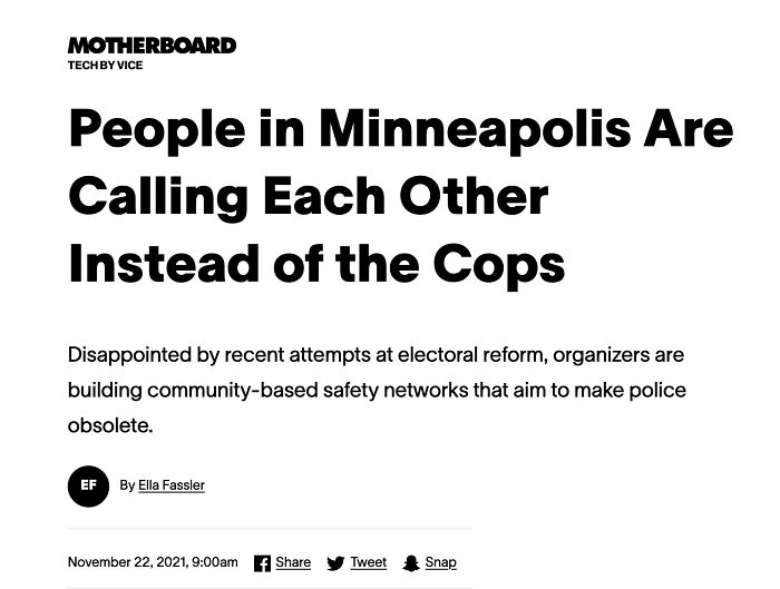 People In Mn Calling Each Other Instead Of Cops