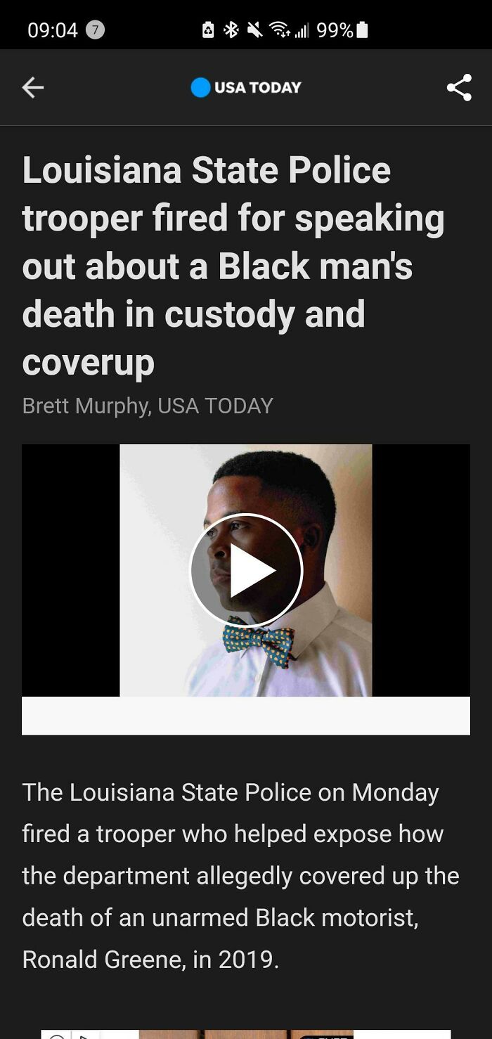 State Trooper Fired For Disloyalty Simply For Speaking Out And Telling The Truth