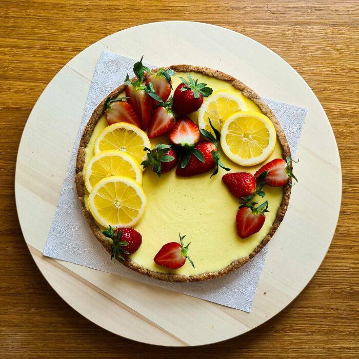 My GF's Vegan And Gluten Free Lemon Tarte. She Doesn't Have Reddit But I Felt That It Really Needed To Be Seen