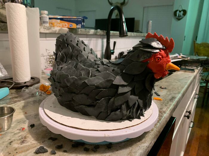 My Daughter Is Obsessed With Chickens So I Made A Chicken Cake For Her Birthday Party!