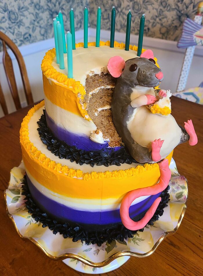 Fat Rat Birthday Cake That I Made For My 11-Year-Old