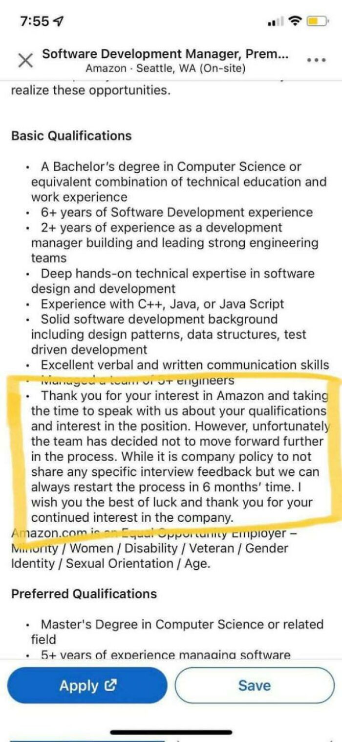 Well… Was Rejected For A Job While Checking If Qualified