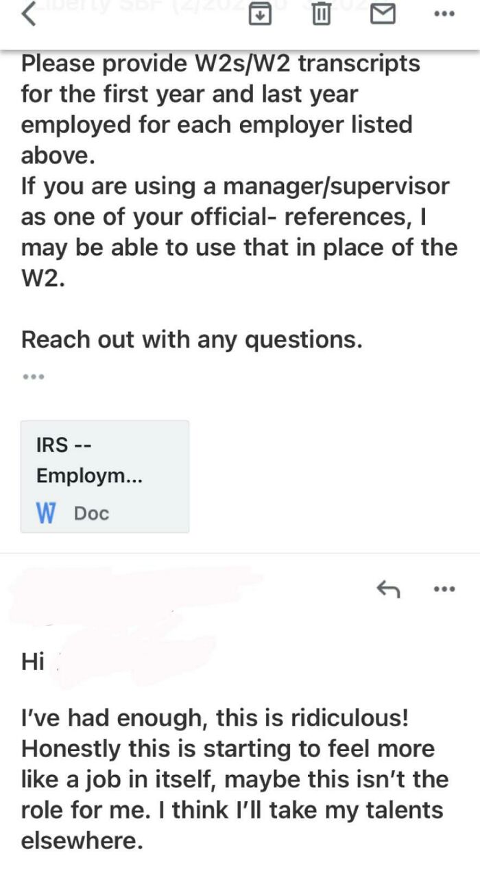 Worst Onboarding/Background Check Experience Ever! Not Only Did I Send Her The References Prior But She Than Needed More! This Is Ridiculous! Here’s What I Told Her Below!