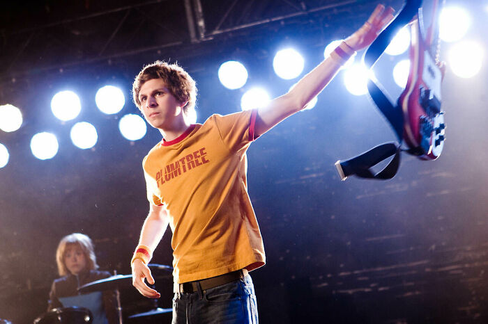 In Scott Pilgrim vs. The World (2010), Scott Is Seen Wearing A "Plumtree" Shirt. Plumtree Is A Canadian Band That, In 1997 Released A Song Called Scott Pilgrim. This Song Would Inspire Bryan Lee O'malley To Create The Scott Pilgrim Comics, Which The Movie Is Based Off Of