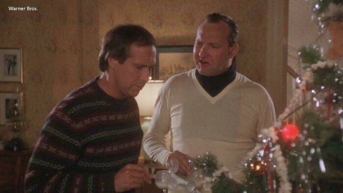 In "National Lampoon's Christmas Vacation", You Can See That Eddie Is Wearing A Mock Turtleneck That Shows Through His Sweater