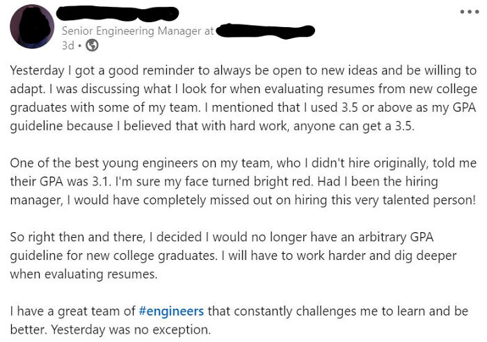 Unless You Got A 3.5 Gpa In Engineering, Don't Bother Applying. If You Didn't Get At Least A 3.5, You Just Didn't Work Hard Enough