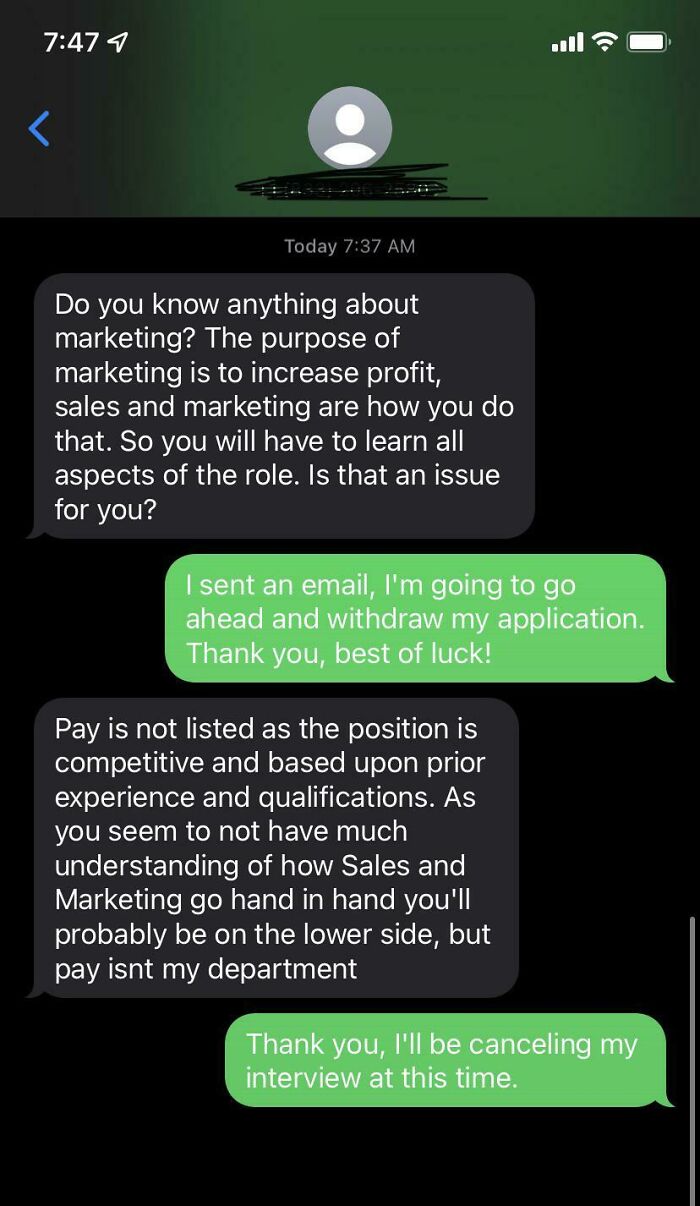 Experience I Had With A Recruiter After Asking Why The Marketing Role I Applied For Had A Lot Of Sales Duties In The Jd