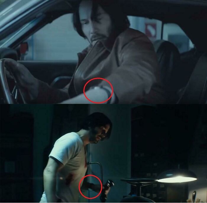 In John Wick (2014), Before The Action Starts, John Wears His Wristwatch Normally. But When He Goes Into The "Battle Mode", He Wears Them Face Inside The Wrist, Which Is The Way Soldiers Usually Do It. (So That They Could See The Time While Holding A Rifle And To Avoid Reflections Of The Glass)