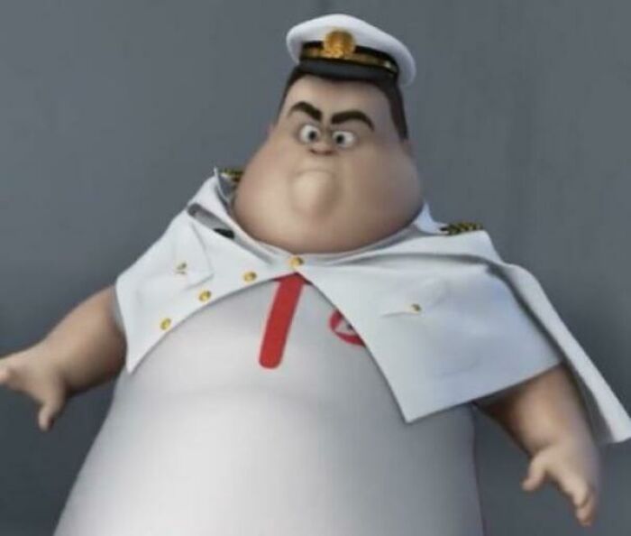 In Wall-E (2008) The Captain Is Physically Incapable Of Wearing The Original Captain’s Uniform, So He Just Wears It Around His Neck With The Top Button