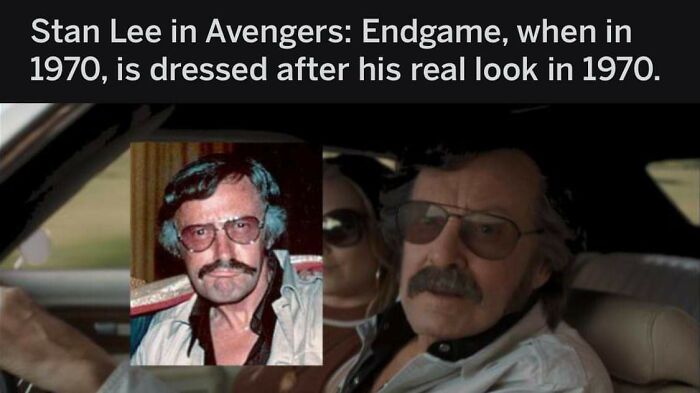 Avengers Endgame - Stan Lee's Cameo In The Movie, His Outfit Was Based On His Real Life Wardrobe From The 1970s. Looking Fly In The Movies And Real Life