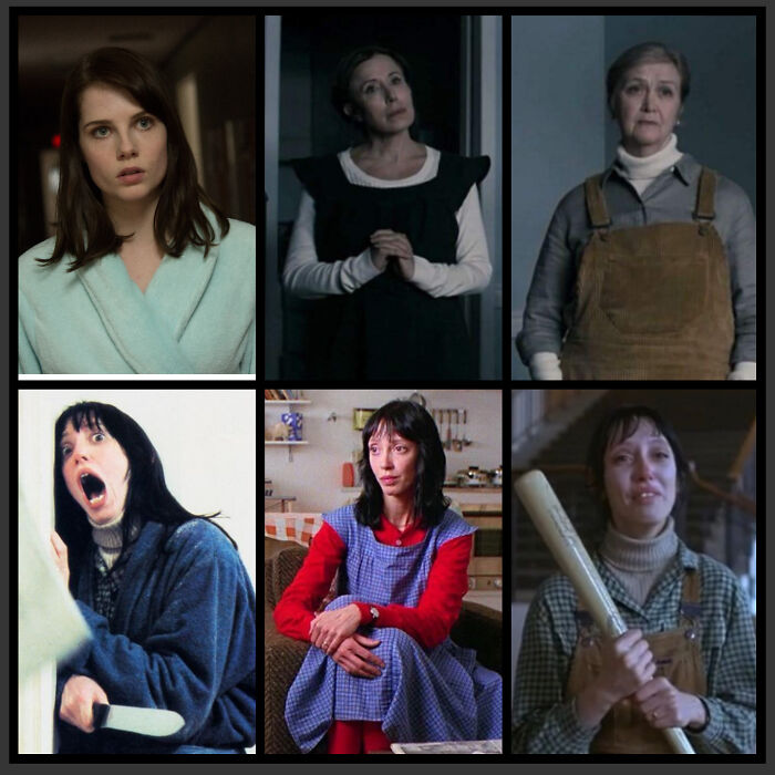 The Blackcoat's Daughter (2015) The Original 3 Victims, When They Die, Are All Wearing Outfits That Wendy Torrence Wore In The Shining (1980), Although Not The Right Colors.