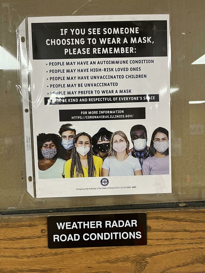 This Sign At An Illinois Rest Stop Encouraging People Not To Bully Someone For Wearing A Mask
