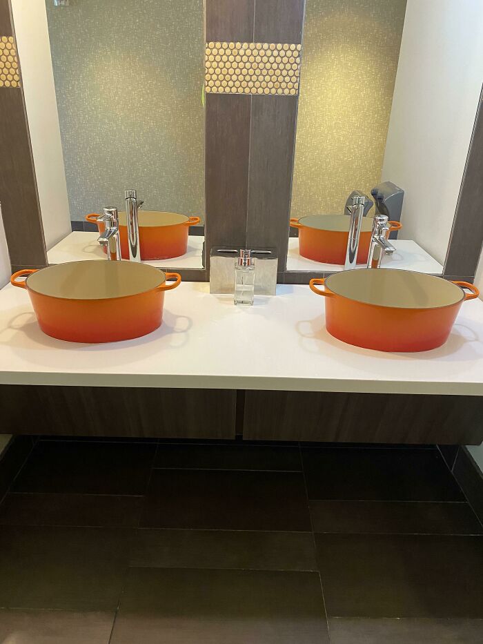 The Sinks Inside The Le Creuset Headquarters Are Dutch Ovens