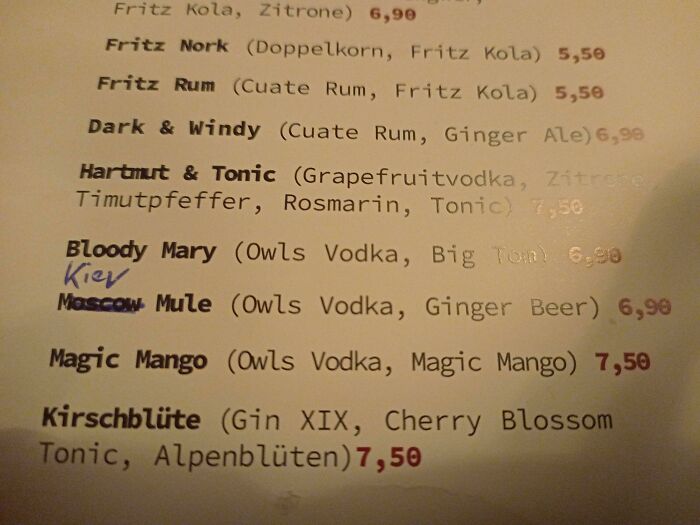 A Bar I Went To Renamed The Moscow Mule To Kiev Mule