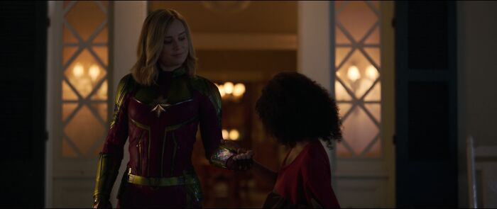 In Captain Marvel (2019), When Monica Is Changing The Color Of Carol's Suit She First Chooses A Combination Of Red And Gold, The Same Colors Of Dc's Shazam, Who Was Previously Known As Captain Marvel.