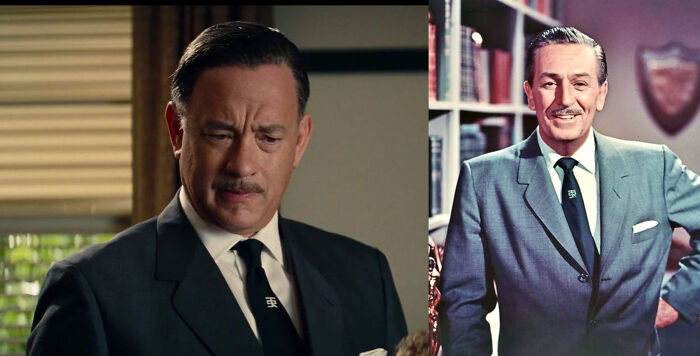 In Saving Mr Banks (2013), Tom Hanks Wears A Tie That Walt Disney Wore In Real Life. The Strange Symbol Is The Logo For “Smoke Tree Ranch”, A Real Place In Palm Springs Which Was A Vacation Spot For Walt Disney And His Family