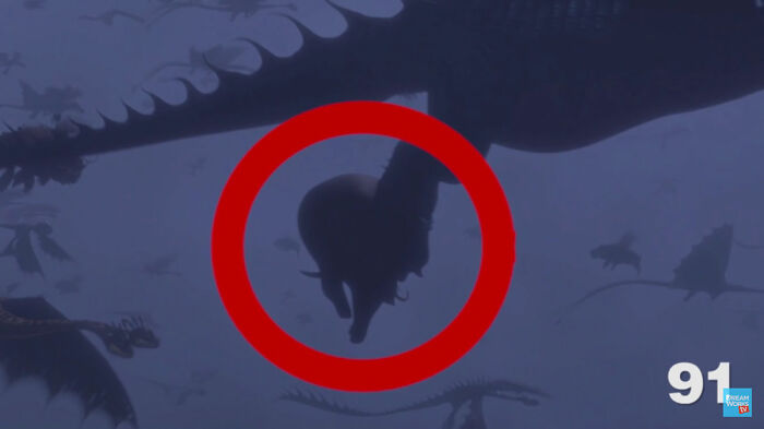 In How To Train Your Dragon (2010), One Of The Dragons Is Carrying A Hippo. This Is Actually Gloria From Madagascar (2005). Confirmed On The Dvd Commentary, Source In Comments