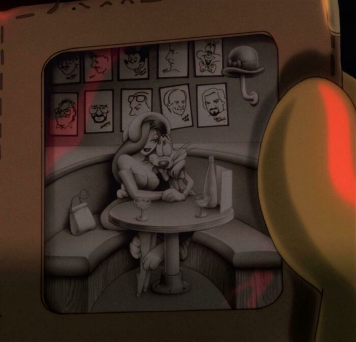 In Who Framed Roger Rabbit (1988), Roger Has A Photo Of Him And Jessica Eating At The Brown Derby, A Real Restaurant Chain In La. Also, The Wall Behind Them Is Filled With Caricatures Of People Who Worked On The Movie