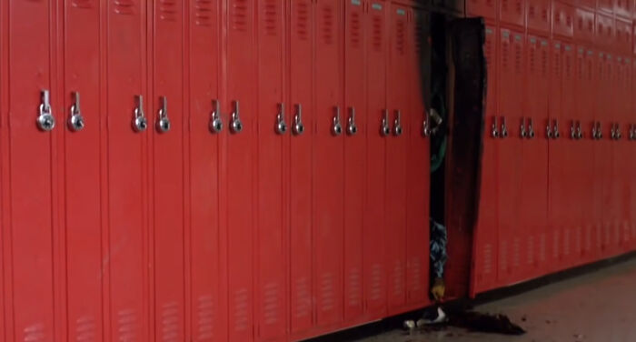 In The Opening Montage Of The Breakfast Club (1985) We Very Briefly See A Burnt Out Locker - We Later Discover This Belongs To One Of The Students In Detention That Day